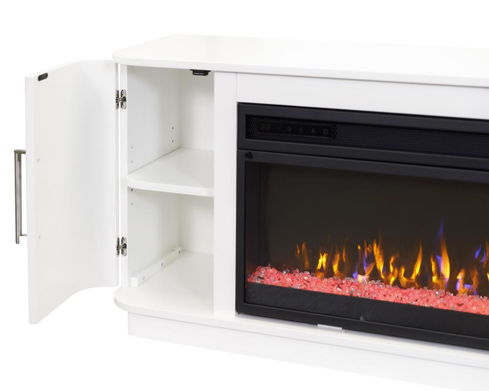 Martin Furniture - Uptown Modern 96in Fireplace Console In White - IMUP396FPW veiw 5
