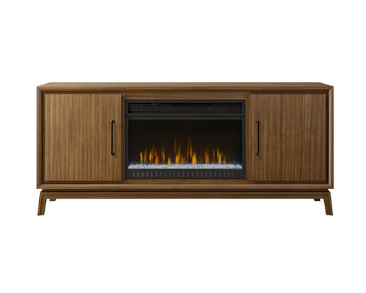 Martin Furniture - Williamsburg Mid-Century Modern 64in Fireplace Console In Brown - IMWB360FP veiw 1
