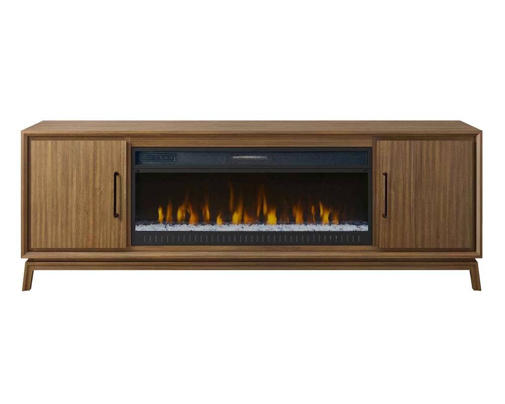 Martin Furniture - Williamsburg Mid-Century Modern 80in Fireplace Console In Brown - IMWB380FP veiw 1