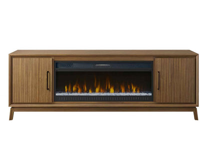 Martin Furniture - Williamsburg Mid-Century Modern 80in Fireplace Console In Brown - IMWB380FP veiw 1