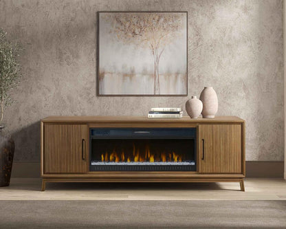 Martin Furniture - Williamsburg Mid-Century Modern 80in Fireplace Console In Brown - IMWB380FP veiw 2