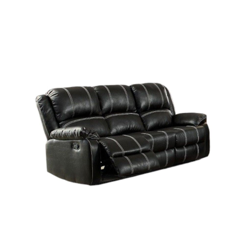 ACME Furniture - Zuriel Motion Sofa - Black Synthetic Leather - LV52285 veiw 1