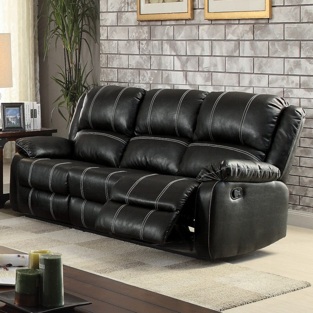 ACME Furniture - Zuriel Motion Sofa - Black Synthetic Leather - LV52285 view  2 