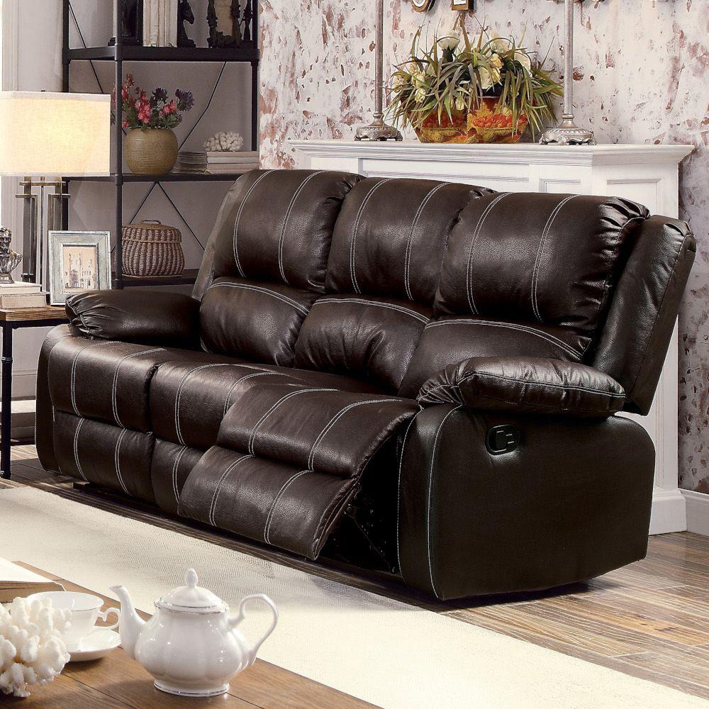 ACME Furniture - Zuriel Motion Sofa - Brown Synthetic Leather - LV52280 veiw 1