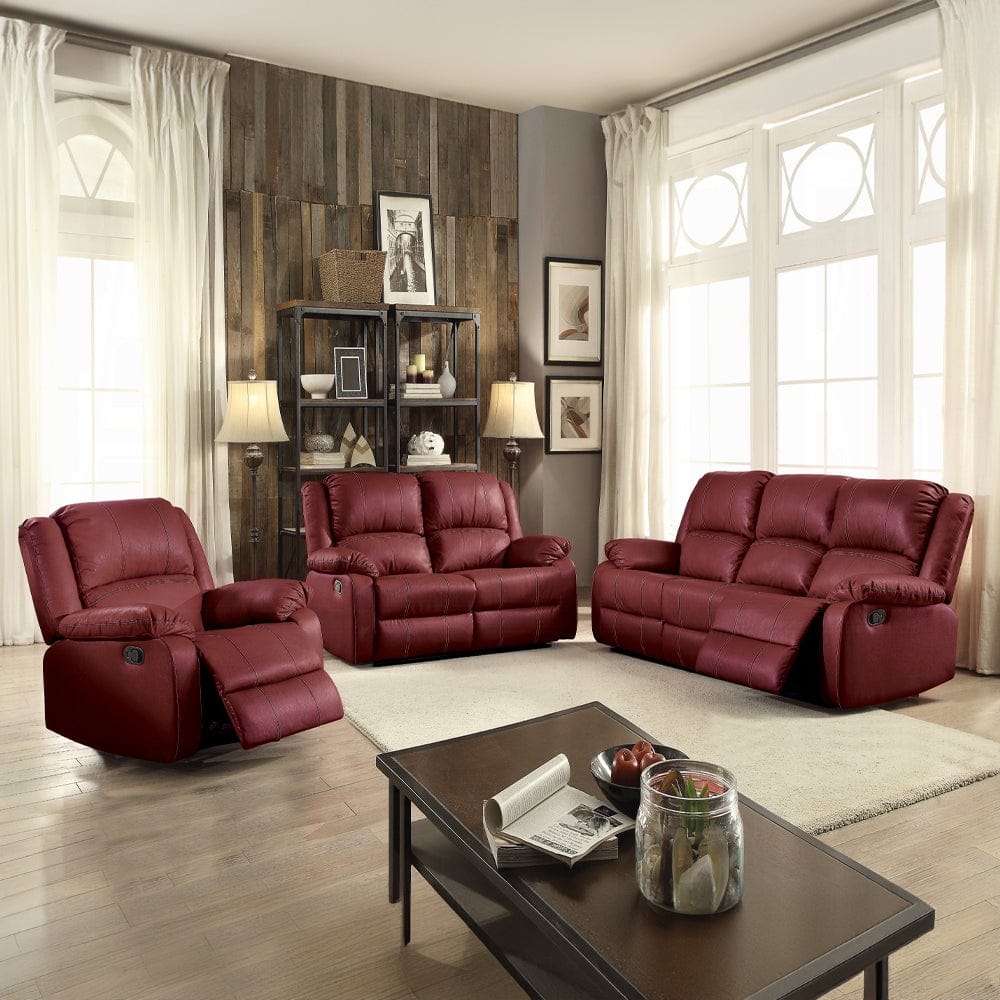 ACME Furniture - Zuriel Motion Sofa - Red Synthetic Leather - LV52150 view 3