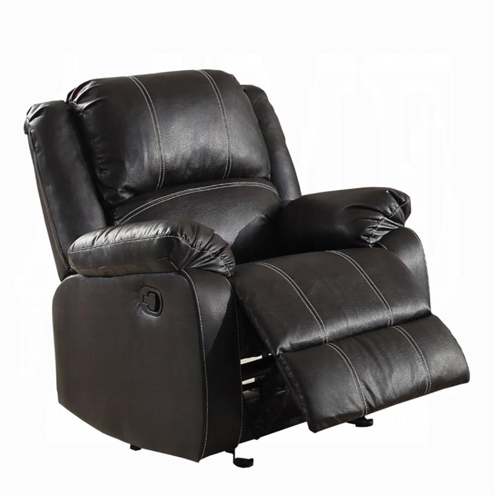 ACME Furniture - Zuriel Motion Rocker Recliner - Black Synthetic Leather - LV52287 veiw 1