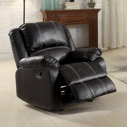 ACME Furniture - Zuriel Motion Rocker Recliner - Black Synthetic Leather - LV52287 view 2