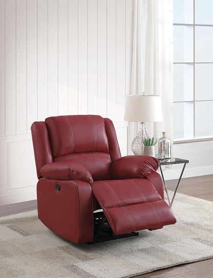 ACME Furniture - Zuriel Motion Rocker Recliner - Red Synthetic Leather - LV52152 veiw 1