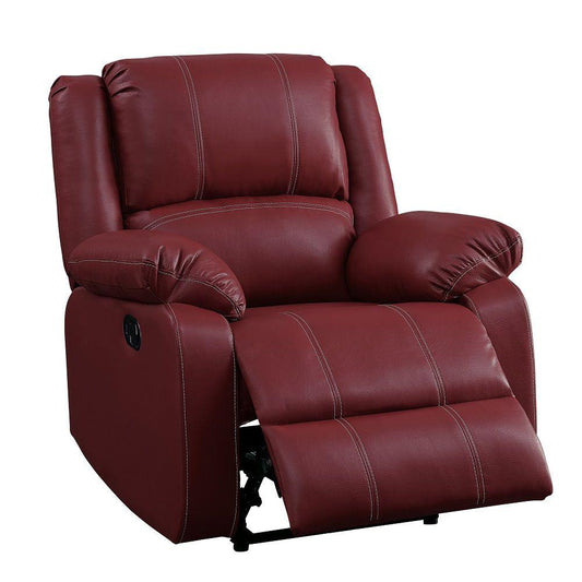 ACME Furniture - Zuriel Motion Rocker Recliner - Red Synthetic Leather - LV52152 veiw 2