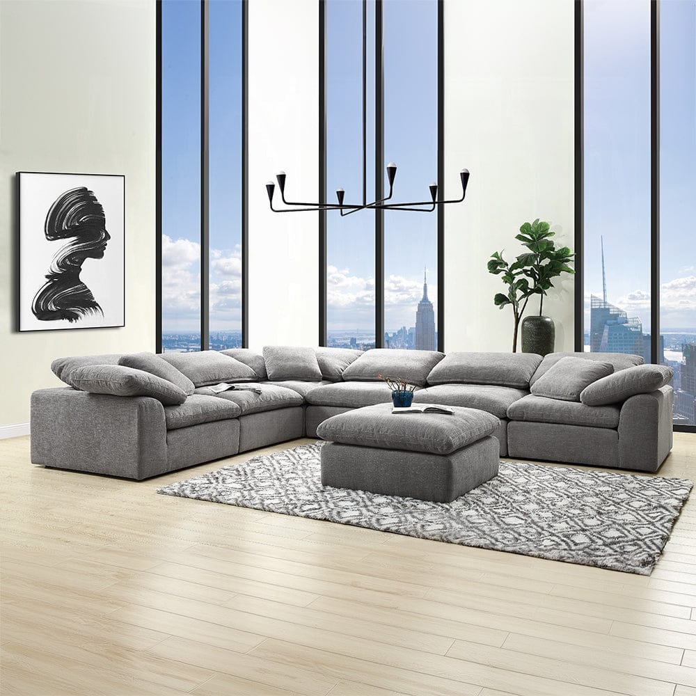 ACME Furniture - Naveen Modular - Ottoman - Gray Linen - LV55142 view 5