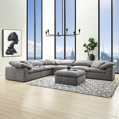 ACME Furniture - Naveen Modular - Ottoman - Gray Linen - LV55142 view 5
