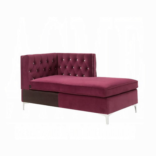 ACME Furniture - Jaszira Modular - Chaise - Burgundy Velvet - 57333 veiw 1