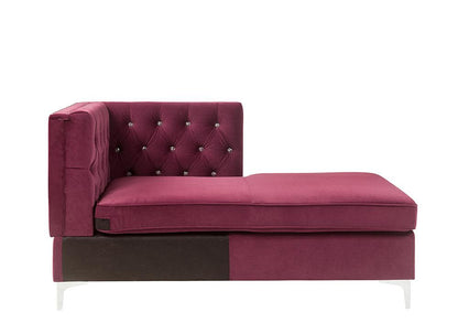 ACME Furniture - Jaszira Modular - Chaise - Burgundy Velvet - 57333 veiw 4