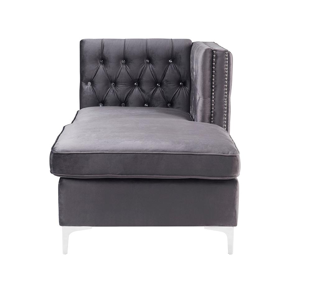 ACME Furniture - Jaszira Modular - Chaise - Gray Velvet - 57373 veiw 3