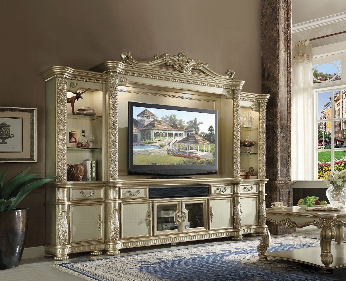 ACME Furniture - Vendome II Entertainment Center - Gold Patina & Bone - 91310 view 2