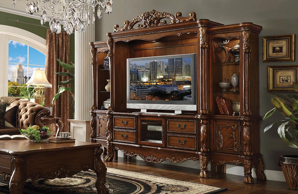 ACME Furniture - Dresden Entertainment Center - Cherry Oak - 91335 veiw 2