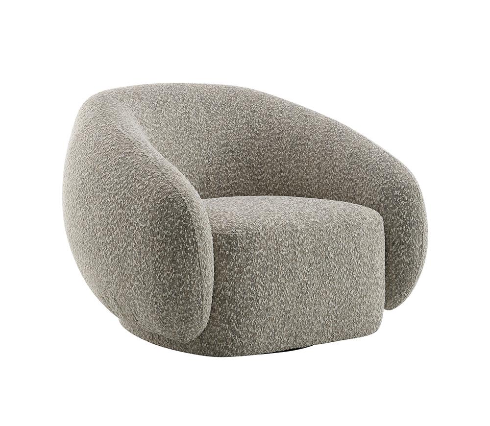 ACME Furniture - Isabel Chair w/Swivel - 2-Tone Brown Boucle - LV02568 veiw 2