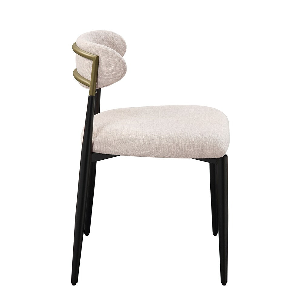 ACME Furniture - Jaramillo Side Chair (Set of 2) - Beige Fabric & Black Finish - DN02694 view 4