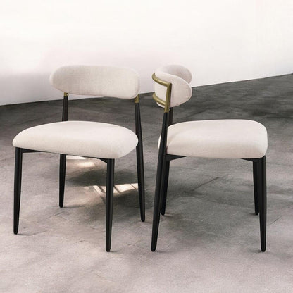 ACME Furniture - Jaramillo Side Chair (Set of 2) - Beige Fabric & Black Finish - DN02694 view 6