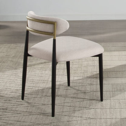 ACME Furniture - Jaramillo Side Chair (Set of 2) - Beige Fabric & Black Finish - DN02694 view 8