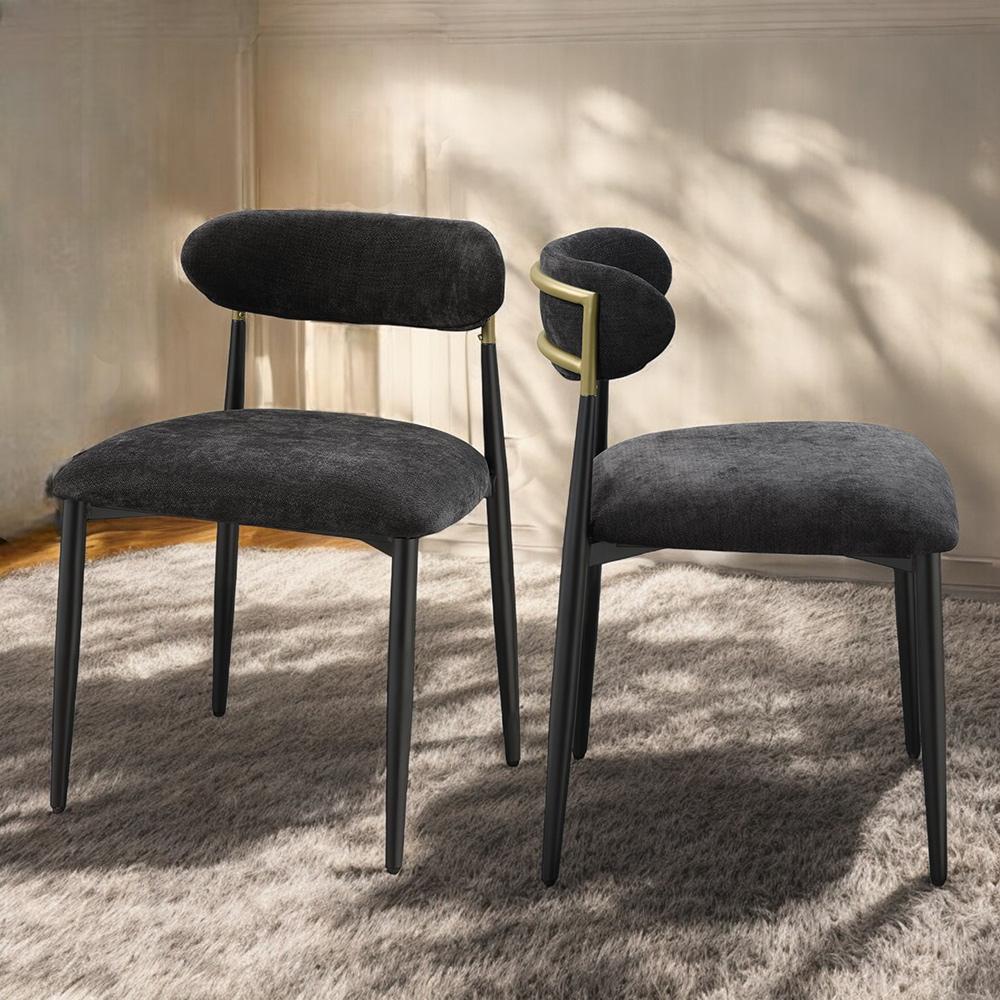 ACME Furniture - Jaramillo Side Chair (Set of 2) - Black Fabric & Black Finish - DN02693 view 7