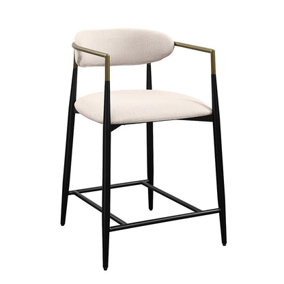 ACME Furniture - Jaramillo Counter Height Chair (Set of 2) - Beige Chenille & Black Finish - DN02717 veiw 2