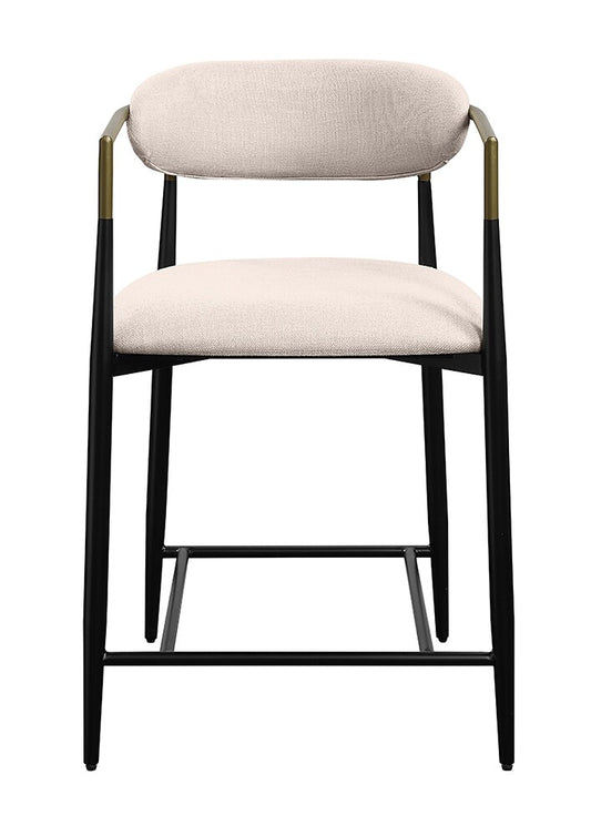 ACME Furniture - Jaramillo Counter Height Chair (Set of 2) - Beige Chenille & Black Finish - DN02717 veiw 3