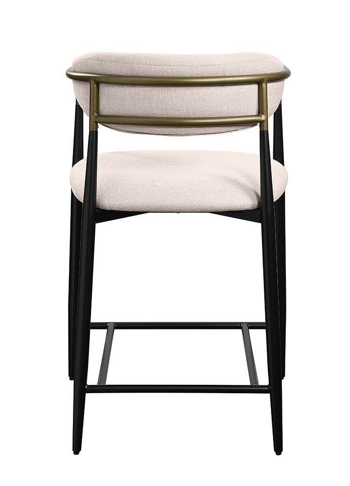ACME Furniture - Jaramillo Counter Height Chair (Set of 2) - Beige Chenille & Black Finish - DN02717 veiw 4