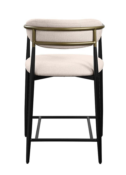 ACME Furniture - Jaramillo Counter Height Chair (Set of 2) - Beige Chenille & Black Finish - DN02717 veiw 4