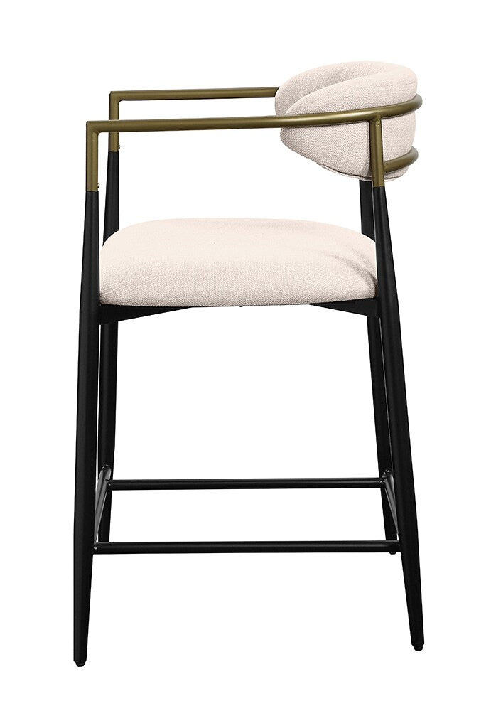 ACME Furniture - Jaramillo Counter Height Chair (Set of 2) - Beige Chenille & Black Finish - DN02717 veiw 5