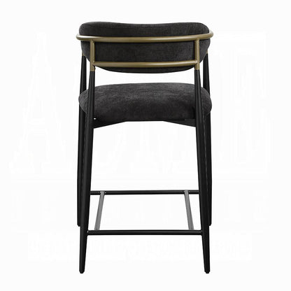 ACME Furniture - Jaramillo Counter Height Chair (Set of 2) - Black Chenille & Black Finish - DN02716 veiw 3