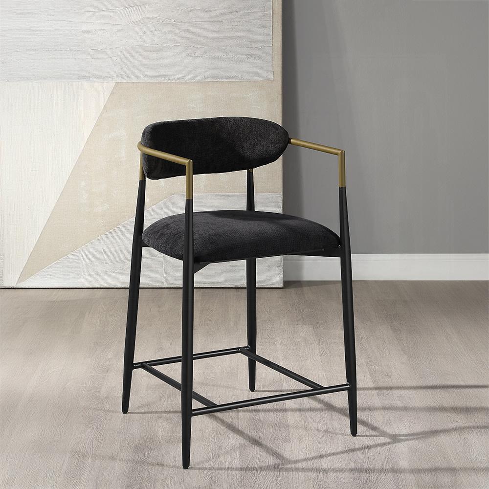 ACME Furniture - Jaramillo Counter Height Chair (Set of 2) - Black Chenille & Black Finish - DN02716 veiw 4