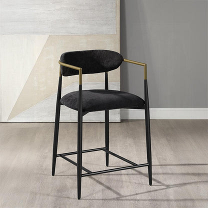 ACME Furniture - Jaramillo Counter Height Chair (Set of 2) - Black Chenille & Black Finish - DN02716 veiw 4
