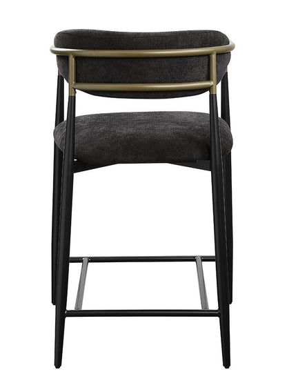 ACME Furniture - Jaramillo Counter Height Chair (Set of 2) - Black Chenille & Black Finish - DN02716 veiw 5