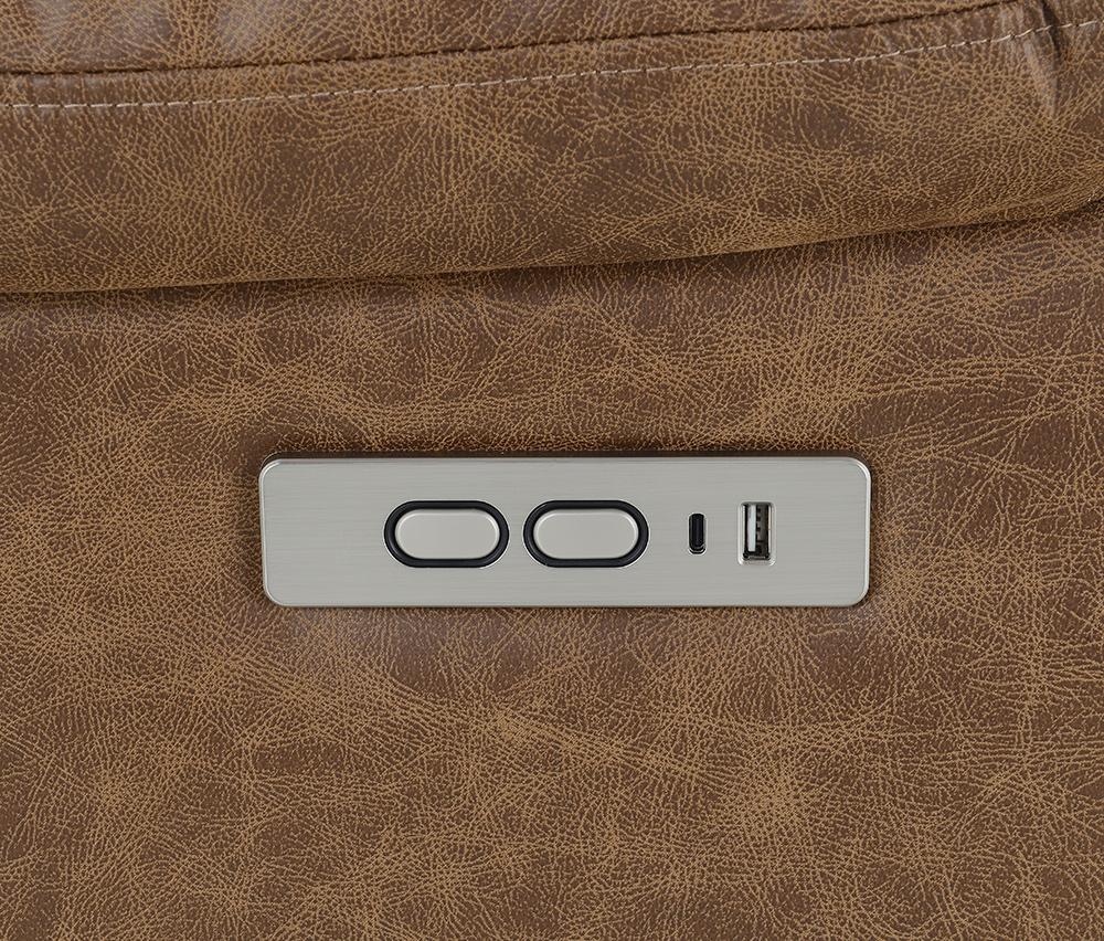ACME Furniture - Omarion Power Recliner w/Lift, Heating & Massage - Brown Leather Aire - LV02997 veiw 4