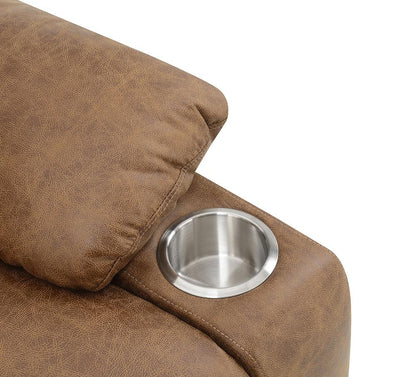 ACME Furniture - Omarion Power Recliner w/Lift, Heating & Massage - Brown Leather Aire - LV02997 veiw 5