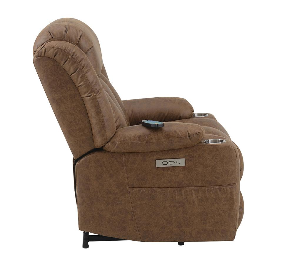 ACME Furniture - Omarion Power Recliner w/Lift, Heating & Massage - Brown Leather Aire - LV02997 veiw 9
