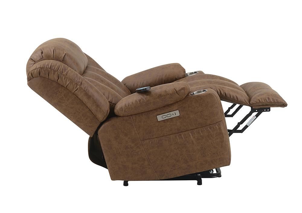 ACME Furniture - Omarion Power Recliner w/Lift, Heating & Massage - Brown Leather Aire - LV02997 veiw 12