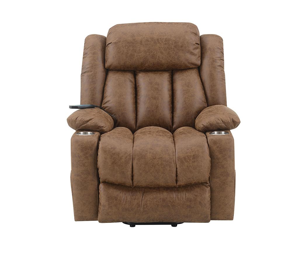 ACME Furniture - Omarion Power Recliner w/Lift, Heating & Massage - Brown Leather Aire - LV02997 veiw 14