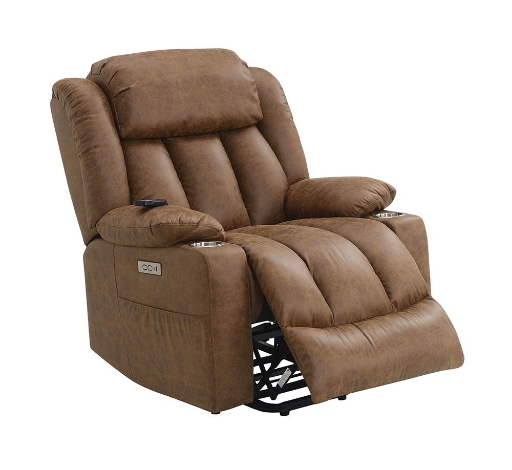 ACME Furniture - Omarion Power Recliner w/Lift, Heating & Massage - Brown Leather Aire - LV02997 veiw 16
