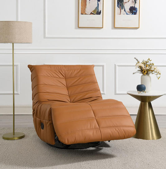 ACME Furniture - Talmon Glider Recliner w/Swivel - Orange Synthetic Leather - LV03072 veiw 1