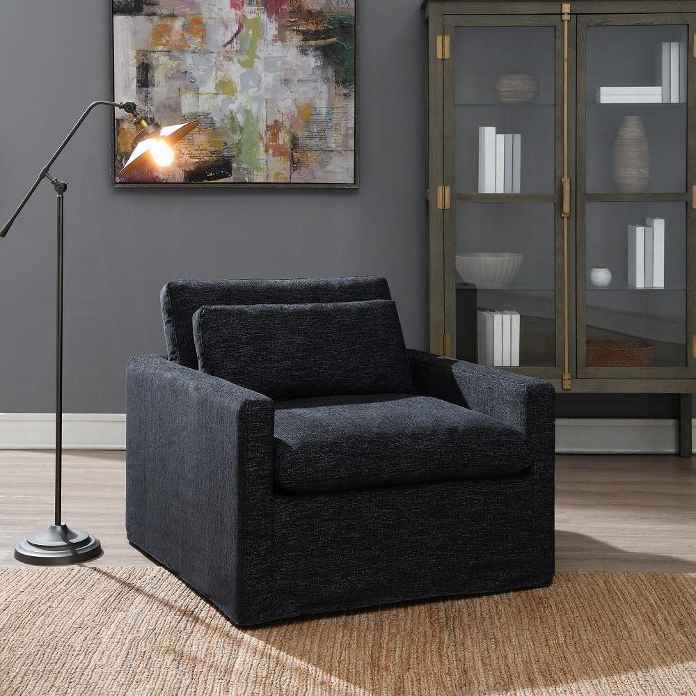 ACME Furniture - Naveen Swivel Chair w/Pillow - Dark Gray Fabric - AC03143 veiw 4