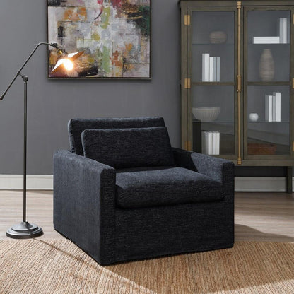 ACME Furniture - Naveen Swivel Chair w/Pillow - Dark Gray Fabric - AC03143 veiw 4