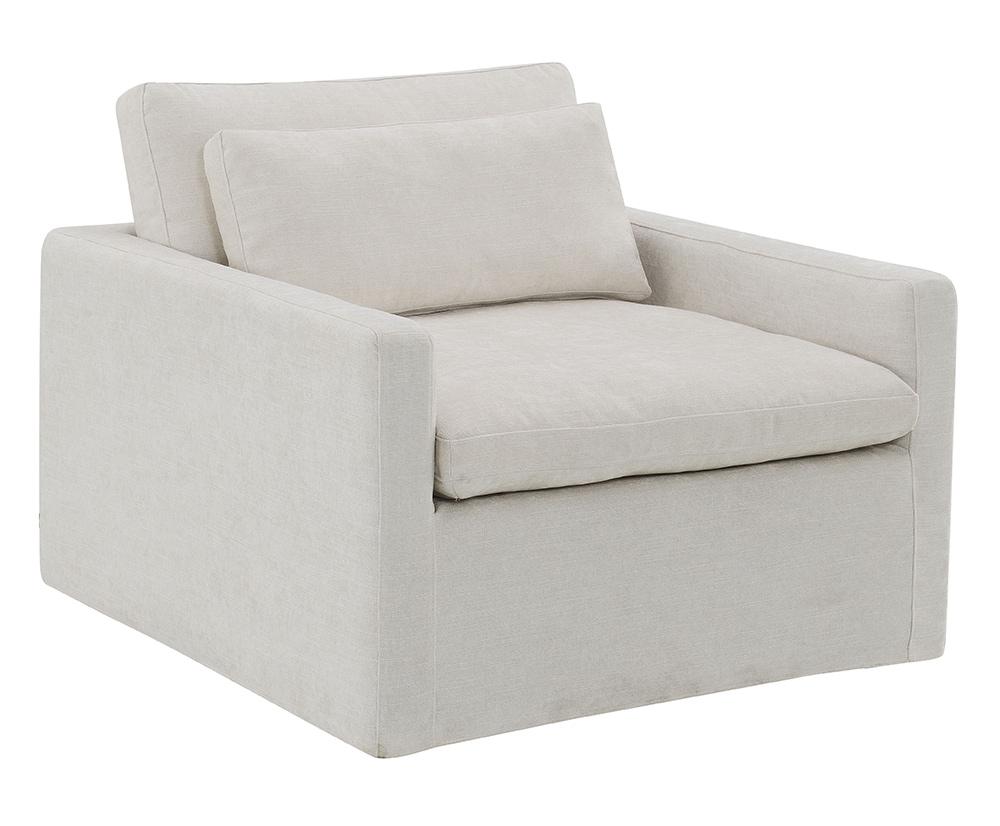 ACME Furniture - Naveen Swivel Chair w/Pillow - Ivory Fabric - AC03142 veiw 2
