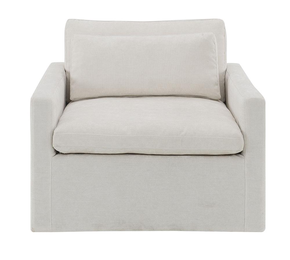 ACME Furniture - Naveen Swivel Chair w/Pillow - Ivory Fabric - AC03142 veiw 3