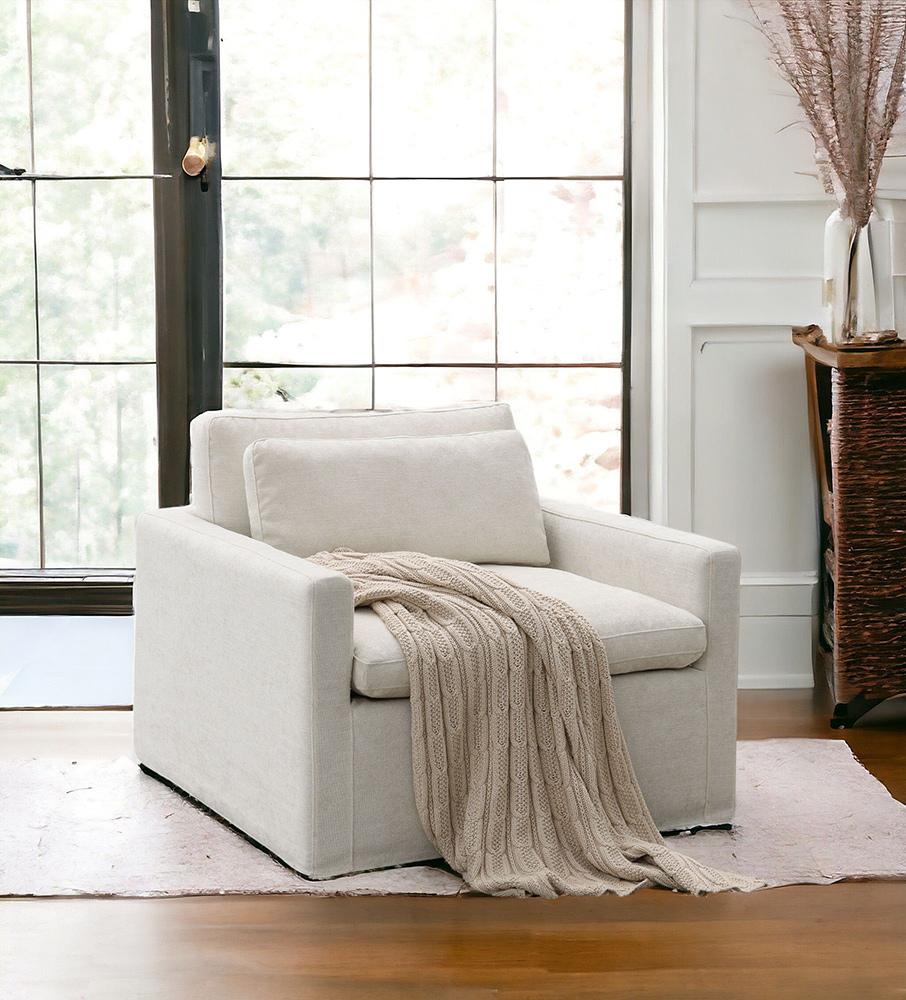 ACME Furniture - Naveen Swivel Chair w/Pillow - Ivory Fabric - AC03142 veiw 7