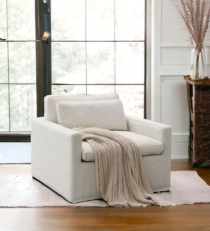 ACME Furniture - Naveen Swivel Chair w/Pillow - Ivory Fabric - AC03142 veiw 7