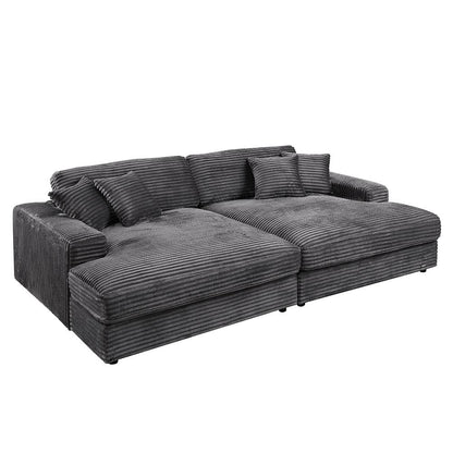 ACME Furniture - Hilde Sectional Sofa w/4 Pillows - Gray Velvet - LV03690 veiw 3