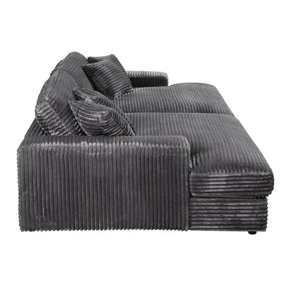 ACME Furniture - Hilde Sectional Sofa w/4 Pillows - Gray Velvet - LV03690 veiw 4