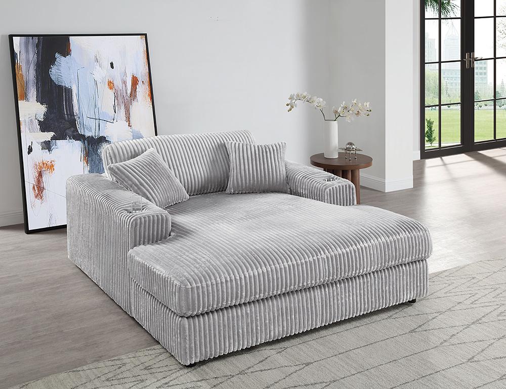 ACME Furniture - Hilde Chaise w/2 Pillows - Beige Velvet - LV03681 veiw 1